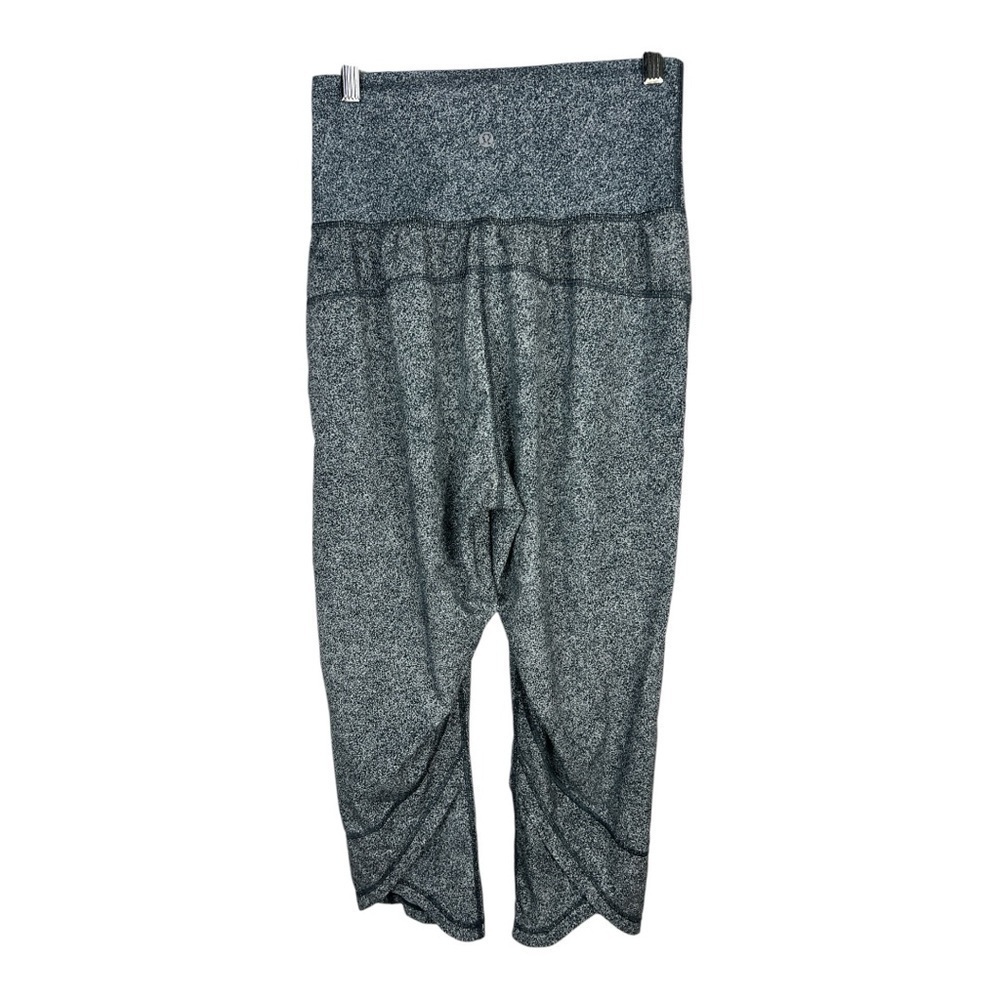 Lululemon &Go On the Go Sz 6 Leggings/Jogger Cropped Pant Grey Speckle Print